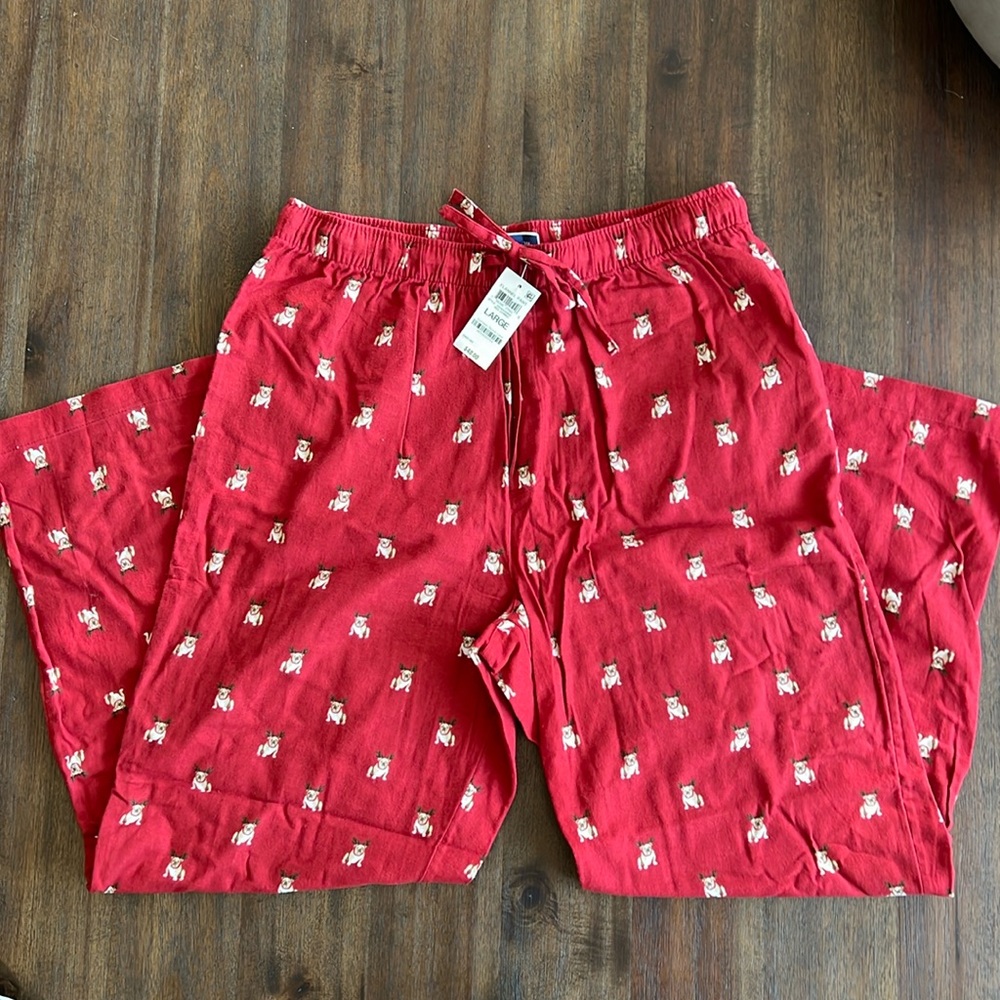 Club Room Men's BULLDOGS Christmas Pajama Bottoms, very soft, Size L